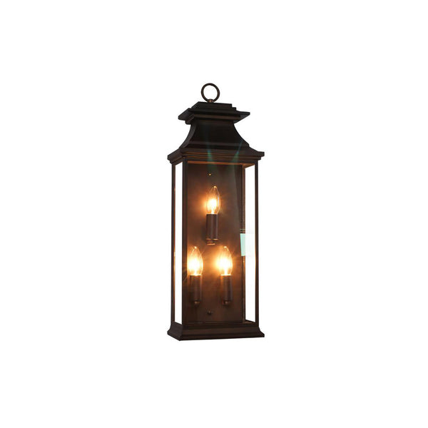 vintage matte black iron glass pagoda wall sconce
