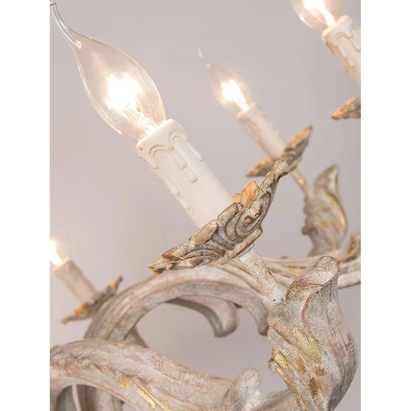 vintage natural wood roman column chandelier