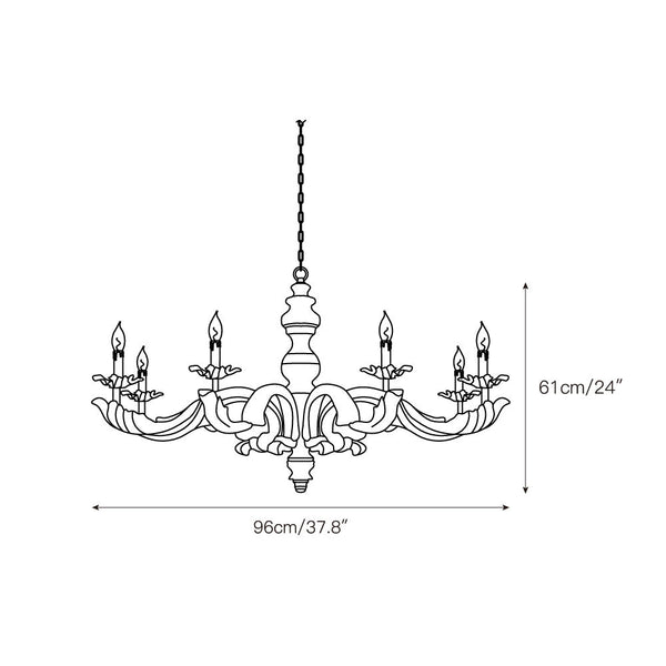 vintage natural wood roman column chandelier