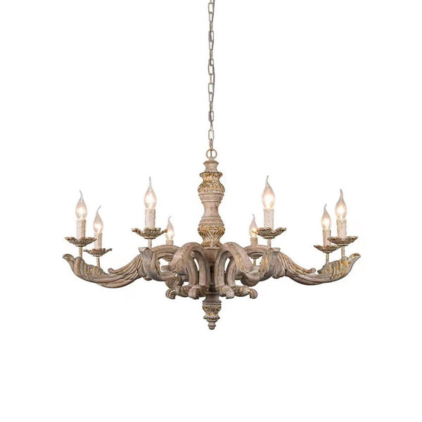 vintage natural wood roman column chandelier