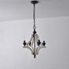 vintage old white wood candle chandelier