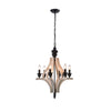 vintage old white wood candle chandelier