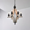 vintage old white wood candle chandelier