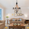 vintage old white wood candle chandelier