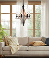 vintage old white wood candle chandelier