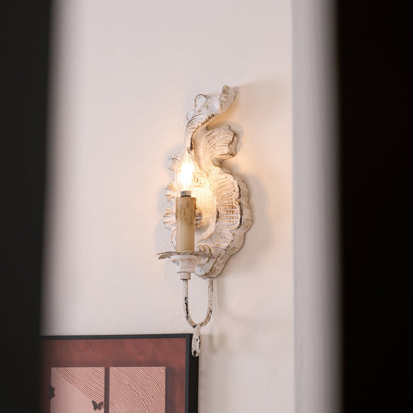vintage resin scalloped wall sconce antique gold