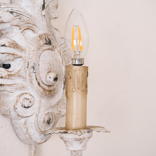 vintage resin scalloped wall sconce antique gold