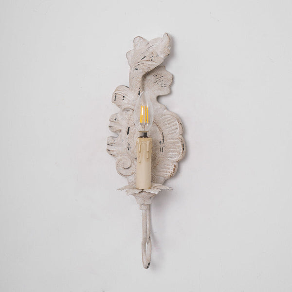 vintage resin scalloped wall sconce antique gold