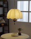 vintage white fabric wood ghost pendant light