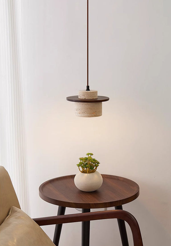 vintage yellow travertine solid wood bedside chandelier