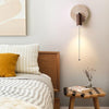 vintage yellow travertine wood wall sconce