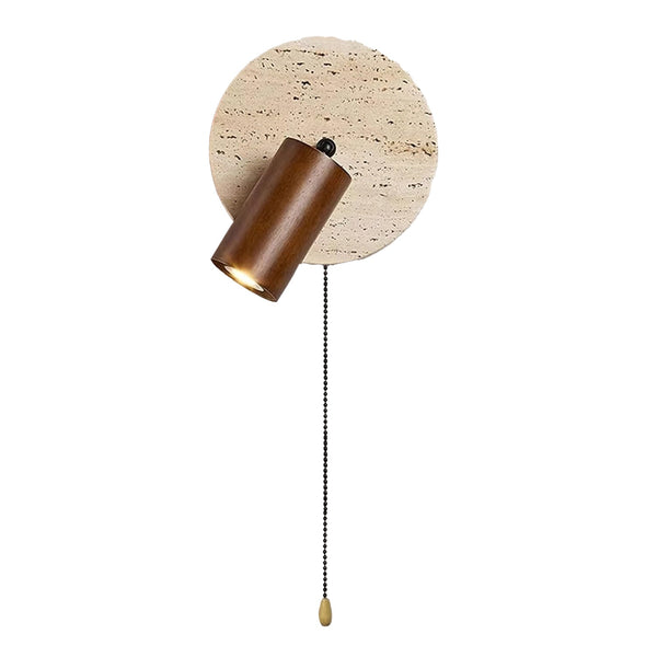 vintage yellow travertine wood wall sconce