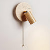 vintage yellow travertine wood wall sconce