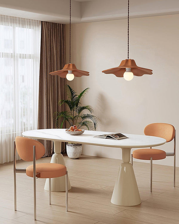 wabi sabi beige resin dome pendant lamp