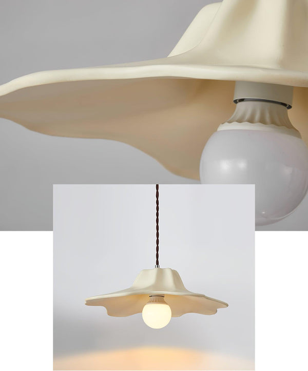 wabi sabi beige resin dome pendant lamp