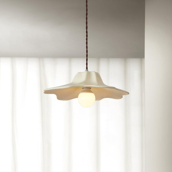 wabi sabi beige resin dome pendant lamp