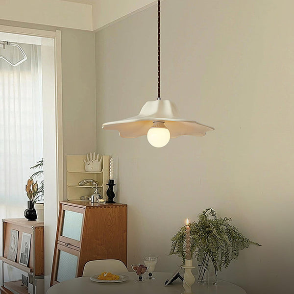 wabi sabi beige resin dome pendant lamp