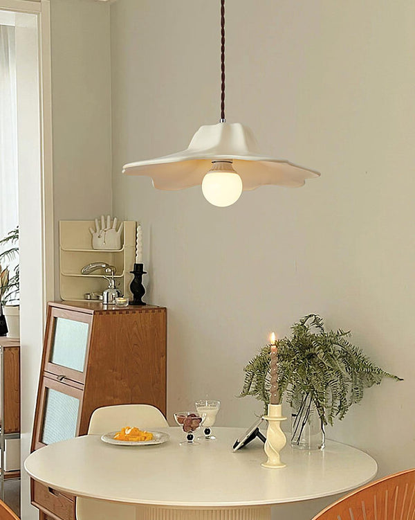 wabi sabi beige resin dome pendant lamp