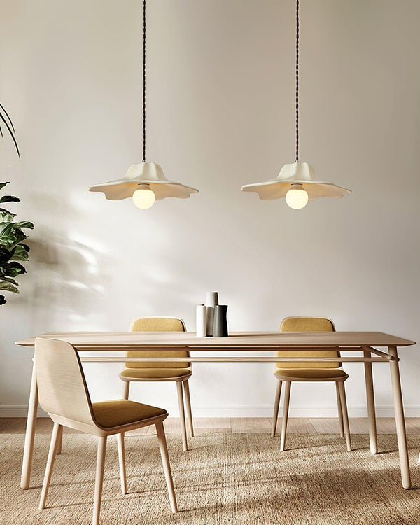 wabi sabi beige resin dome pendant lamp