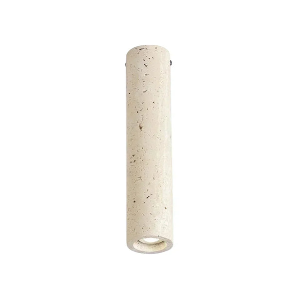 wabi sabi beige travertine cylinder ceiling lamp