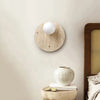 wabi sabi beige travertine glass round wall lamp