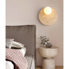 wabi sabi beige travertine glass round wall lamp