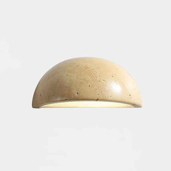 wabi sabi beige travertine half dome wall sconce 2
