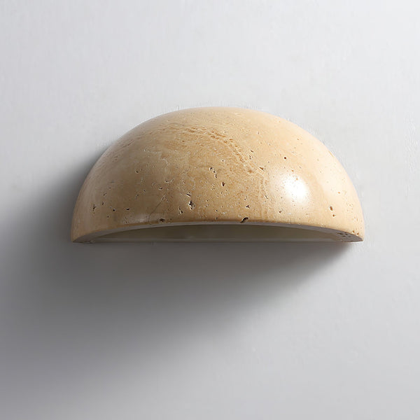 wabi sabi beige travertine half dome wall sconce 2