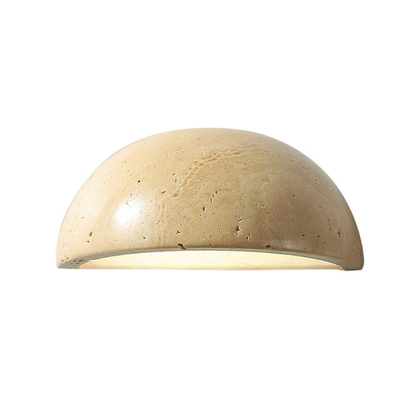 wabi sabi beige travertine half dome wall sconce 2