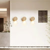 wabi sabi beige travertine round wall lamp