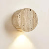 wabi sabi beige travertine round wall lamp