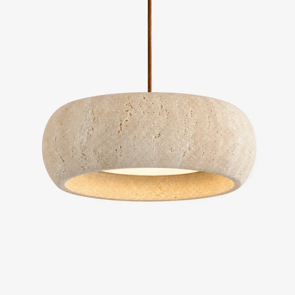 wabi sabi cream travertine stone led pendant light
