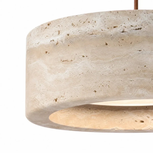 wabi sabi cream travertine stone led pendant light