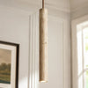 wabi sabi cylinder travertine pendant light kitchen island
