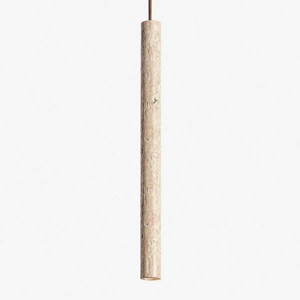 wabi sabi cylinder travertine pendant light kitchen island