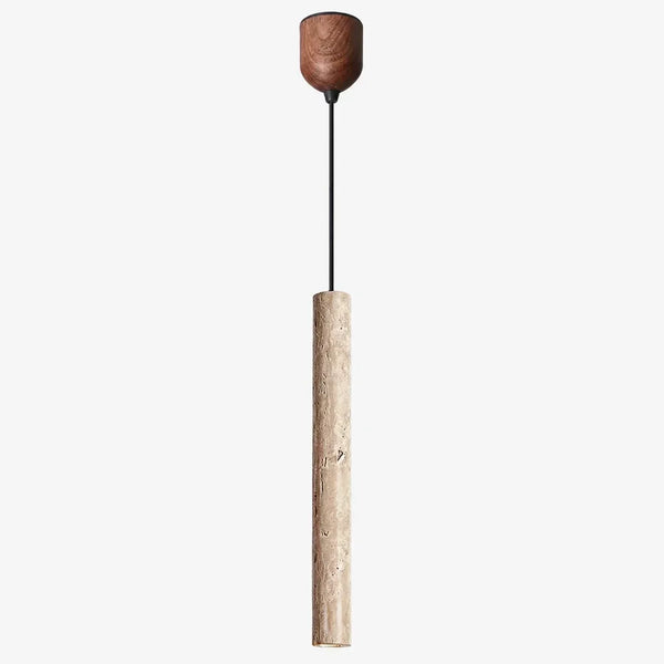 wabi sabi cylinder travertine pendant light kitchen island
