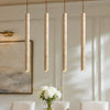 wabi sabi cylinder travertine pendant light kitchen island