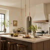 wabi sabi cylinder travertine pendant light kitchen island