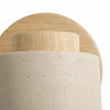 wabi sabi cylinder travertine wood wall light