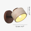 wabi sabi cylinder travertine wood wall light