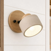 wabi sabi cylinder travertine wood wall light