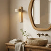 wabi sabi natural travertine led wall sconce