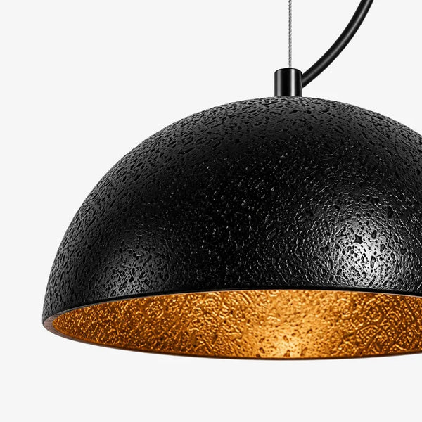wabi sabi round dome travertine pendant light