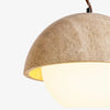 wabi sabi round dome travertine pendant light