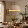 wabi sabi round dome travertine pendant light