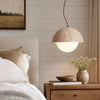 wabi sabi round dome travertine pendant light