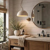 wabi sabi round dome travertine pendant light