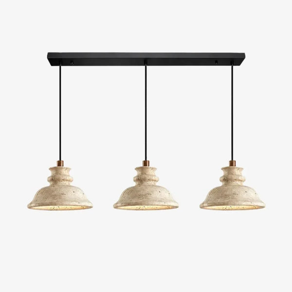 wabi sabi travertine bell pendant light