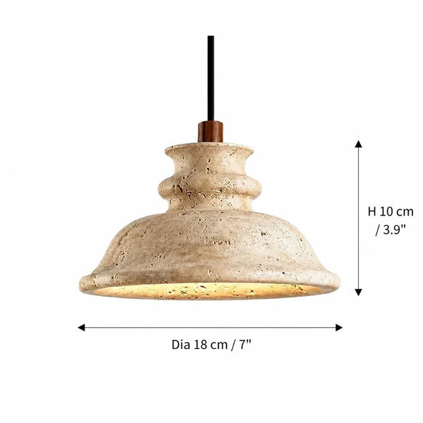 wabi sabi travertine bell pendant light