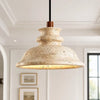 wabi sabi travertine bell pendant light
